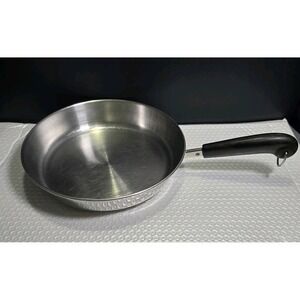 Revere Ware 10" 86-A Skillet Pan Stainless Steel Disk Bottom 1801 VTG Induction